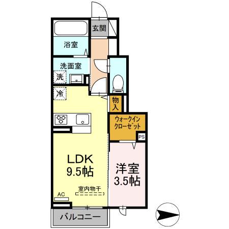サイエンス(1LDK/1階)の間取り写真