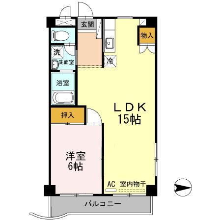ローゼ宮尾(1LDK/4階)の間取り写真