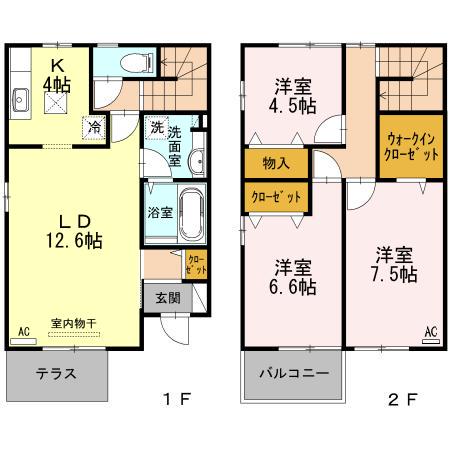クレエ曙(3LDK/1階)の間取り写真