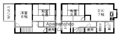 福塩線 福山駅 徒歩30分 2階建 築26年(3SDK)の間取り写真