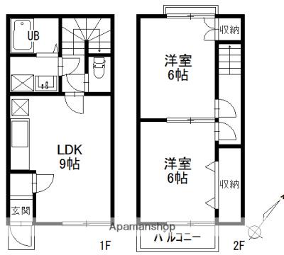 エスペランサ(2LDK/1階)の間取り写真