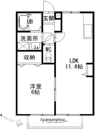 レジデンス大門(1LDK/2階)の間取り写真