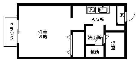 セジュール桜馬場(1K/2階)の間取り写真