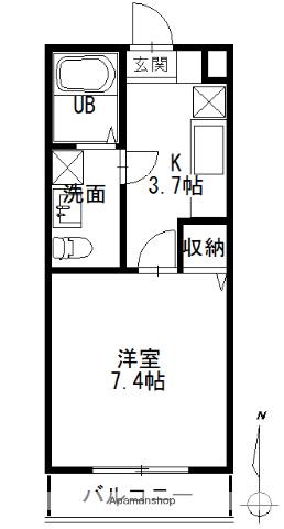 ル・ナヴィール(1K/1階)の間取り写真