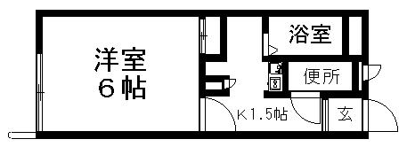 レオパレスヴィラ一ツ橋(1K/1階)の間取り写真