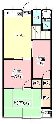 明慶ビル(3DK/2階)の間取り写真