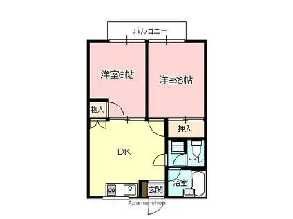 チアフルハウスナカシマ(2DK/1階)の間取り写真
