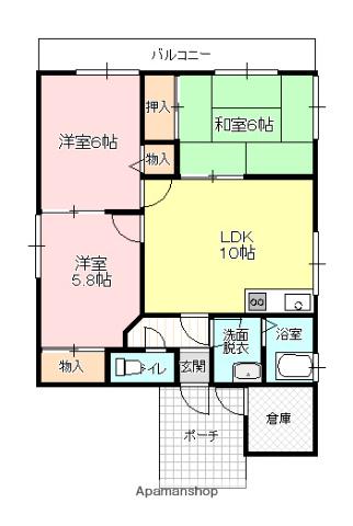 リャノス南本町(3LDK/2階)の間取り写真