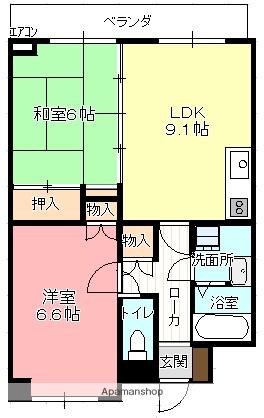 第二尾田ビル(2LDK/3階)の間取り写真