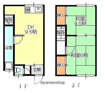原田アパート(2DK/1階)の間取り写真