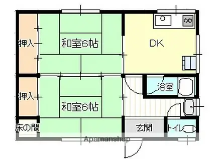 面川アパート(2DK/1階)の間取り写真