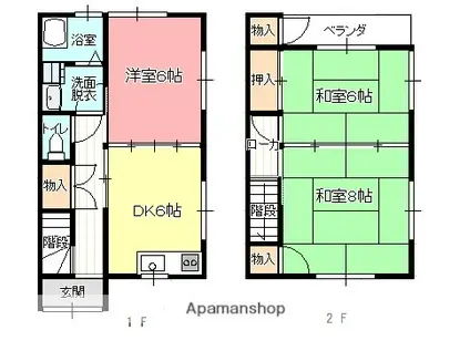 青山アパート(3DK/1階)の間取り写真