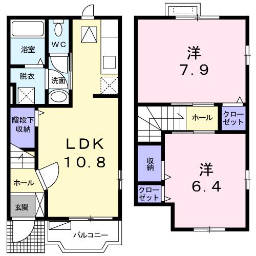 ベルベアーノⅡ(2LDK/1階)の間取り写真