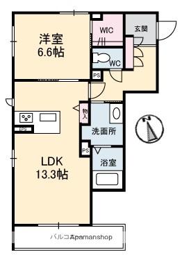 シャーメゾン広駅前Ⅱ(1LDK/3階)の間取り写真