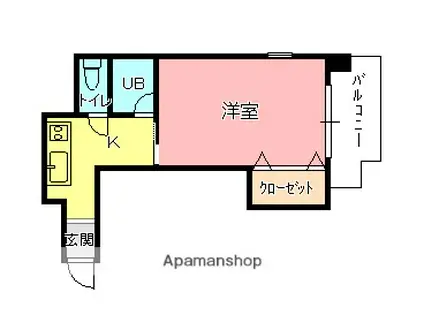 岡本マンション(1K/4階)の間取り写真