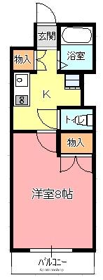 リバーサイドK2(1K/1階)の間取り写真