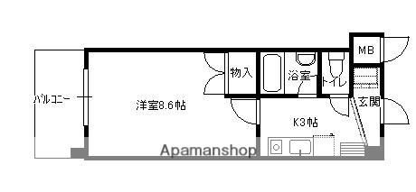 第二尾田ビル(1K/2階)の間取り写真