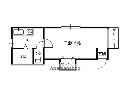 メゾン・アルブル(1K/1階)の間取り写真