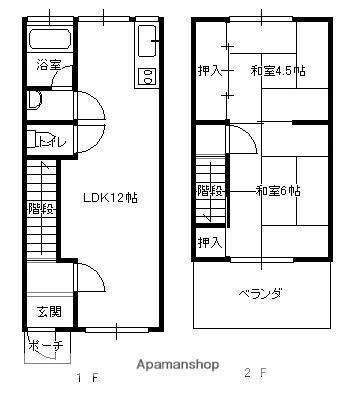 コーポパルコ2号棟(2LDK/1階)の間取り写真
