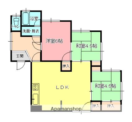 庄司アパート(3LDK/1階)の間取り写真