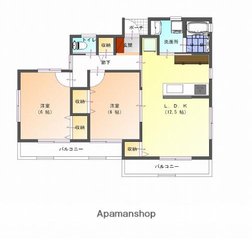 ルピナス(2LDK/2階)の間取り写真