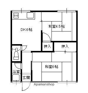 此原実兼アパート(2DK/2階)の間取り写真