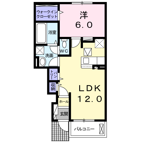 ルミナ-レA(1LDK/1階)の間取り写真