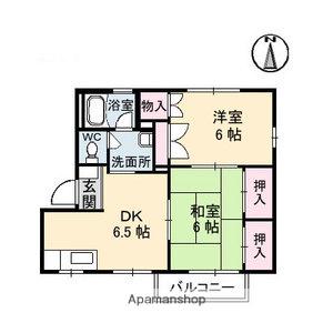 フレグランス瀬戸見A棟(2DK/1階)の間取り写真