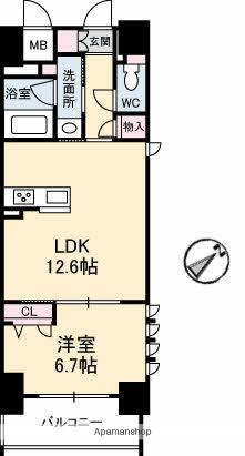 シャーメゾンステージ呉中央(1LDK/8階)の間取り写真
