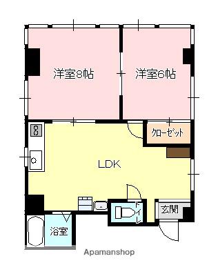 GARAGEビル(2LDK/4階)の間取り写真