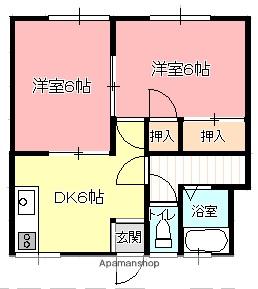 二間ビル(2DK/3階)の間取り写真