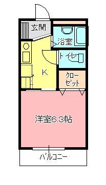 FAIR WINDS I(1K/1階)の間取り写真