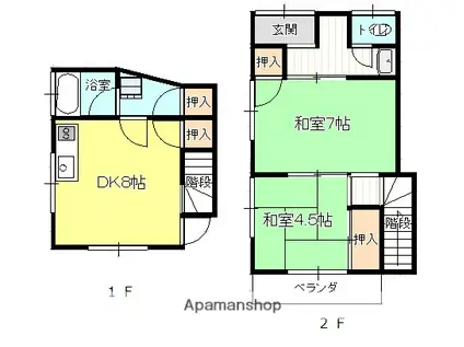 山崎アパート(3DK/1階)の間取り写真
