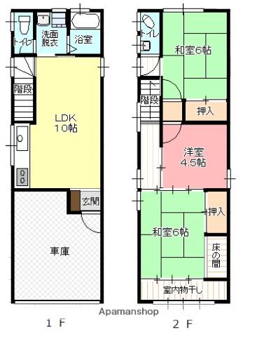 広島県呉市 2階建 築54年(3LDK)の間取り写真