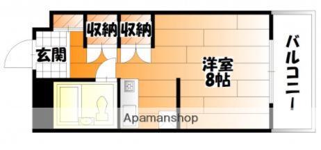 ラ・ポルト旭(ワンルーム/3階)の間取り写真