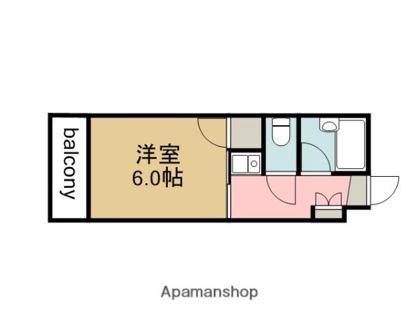 ジョイフリー皆賀(1K/3階)の間取り写真