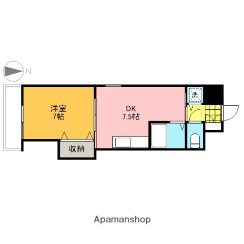 ミッションデルタ(1DK/3階)の間取り写真