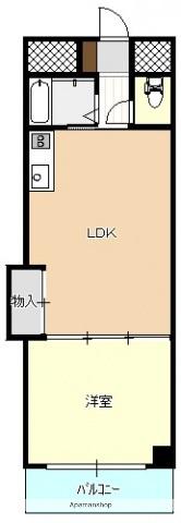 水坂ビル(1LDK/4階)の間取り写真