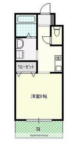 ハイツウエムラ(ワンルーム/2階)の間取り写真