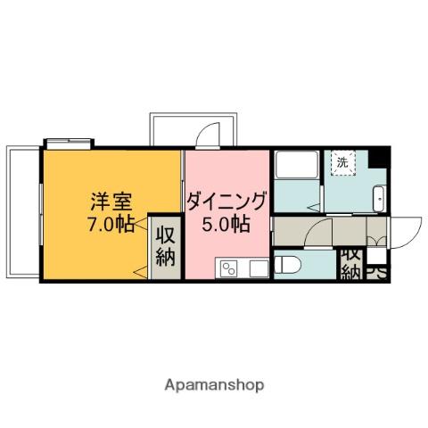 ロアール南竹屋(1DK/7階)の間取り写真