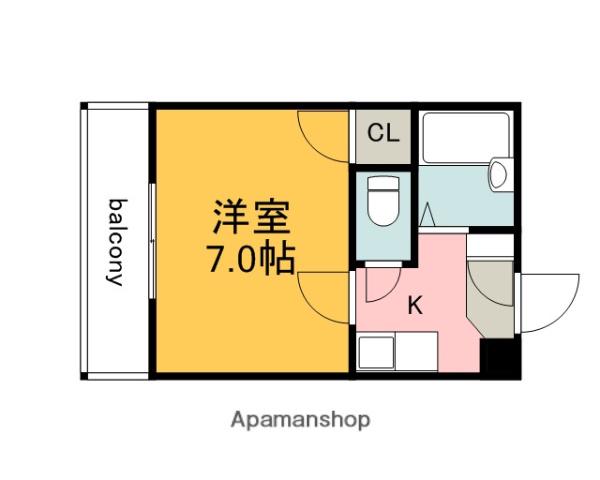 パーク朝日(1K/6階)の間取り写真