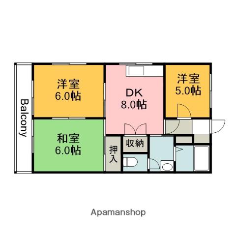 ソフィアコート古江西町(3DK/4階)の間取り写真