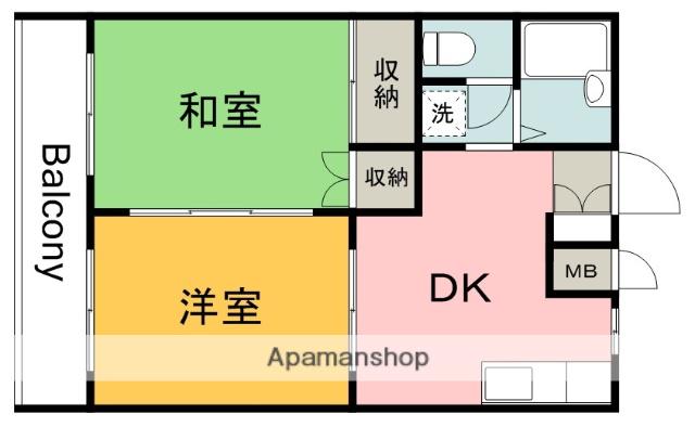 シャトーエスポワール(2DK/3階)の間取り写真