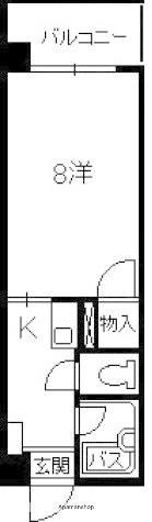 ウエルス21(1K/5階)の間取り写真