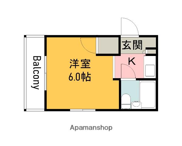 大地第2ビル(1K/3階)の間取り写真