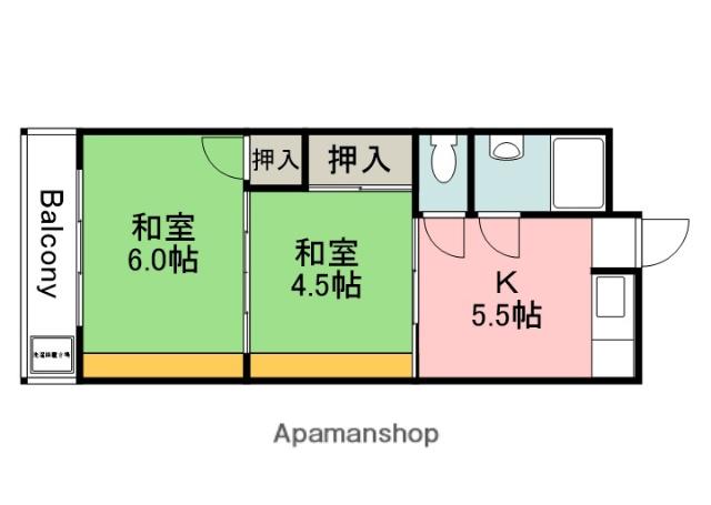 第1住田ビル(2K/1階)の間取り写真