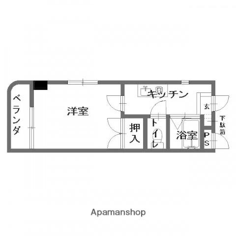 祇園尾前ビル(1K/2階)の間取り写真