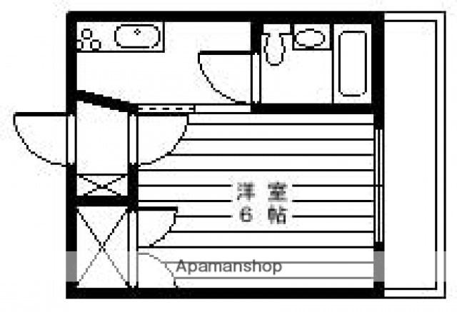 東雲ハイツ(1K/2階)の間取り写真