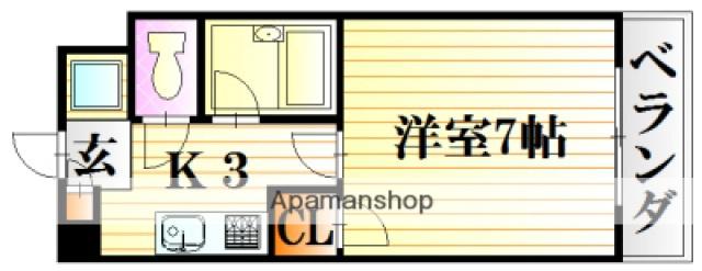 レジャンデールⅡ(1K/1階)の間取り写真