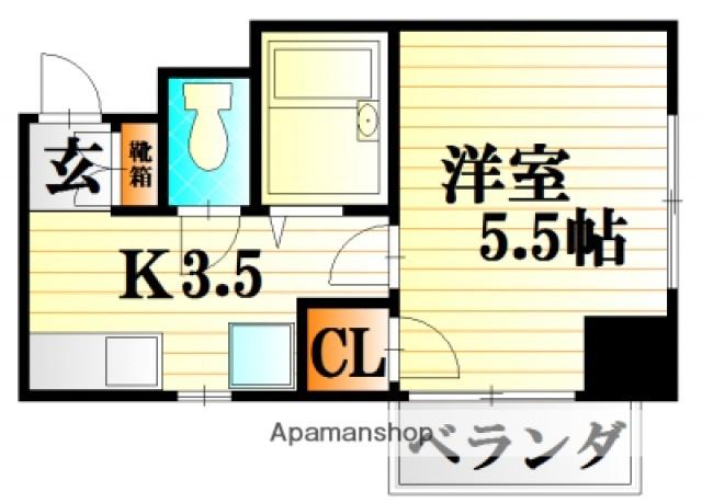 レジャンデールⅠ(1K/6階)の間取り写真